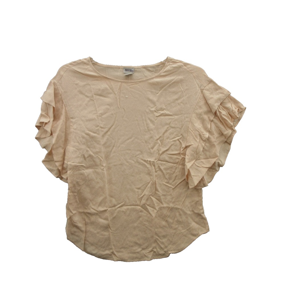 Chico's Women's Blouse Top Size 0 US 4 100% Rayon Short Sleeve Round Neck New
